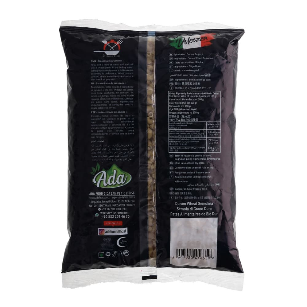 Pasta corta - macarrones Dolcezza Ada (500 g / 1.1 lb) - 3