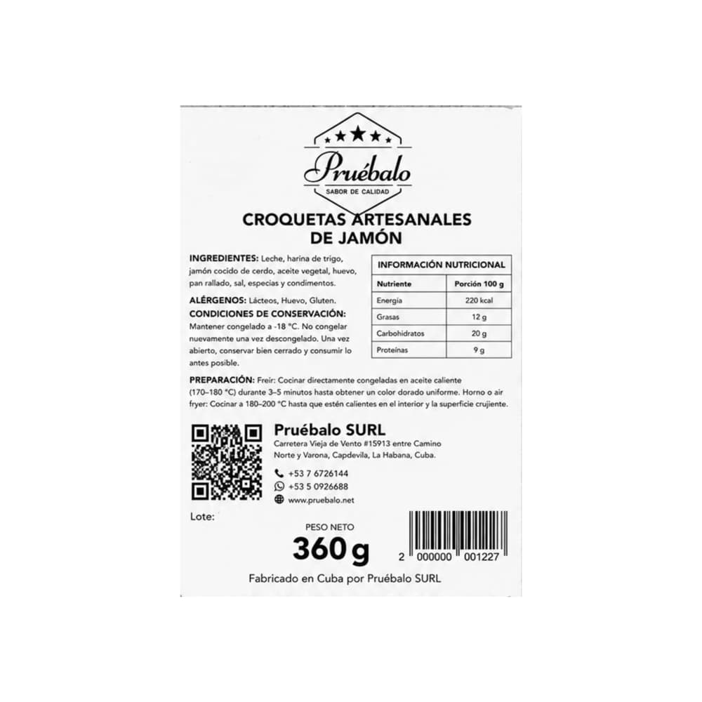 Croquetas artesanales de jamón Pruébalo (360 g / 12.7 oz) - 3