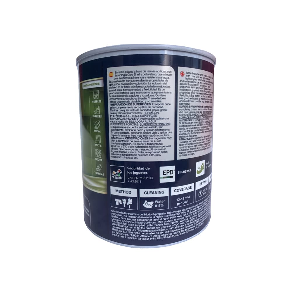 Esmalte multi-superficie ecológico base agua color blanco brillo Macy (750 ml) - 2