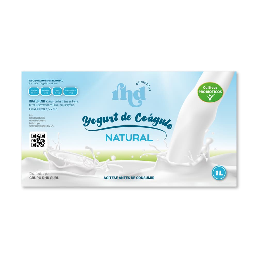 Yogurt probiótico de coágulo natural RHD (1 L) - 5