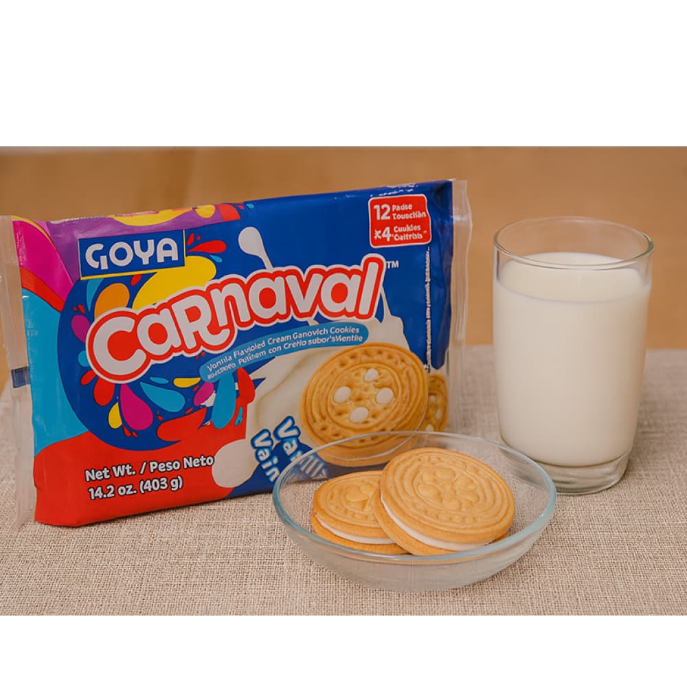 Galletas de vainilla rellenas con crema sabor a vainilla Carnaval Goya (403 g / 14.2 oz) - 4