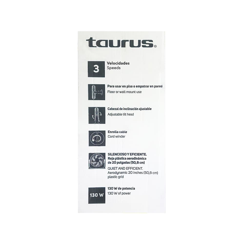 Ventilador circulador de piso de 20 pulgadas color negro Taurus Rush - 6