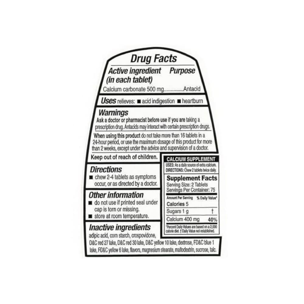 Carbonato de calcio 500 mg Guardian (150 tabletas) - 4