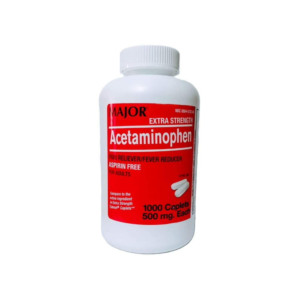 Acetaminofén sin aspirina 500 mg Major (1000 cápsulas)
