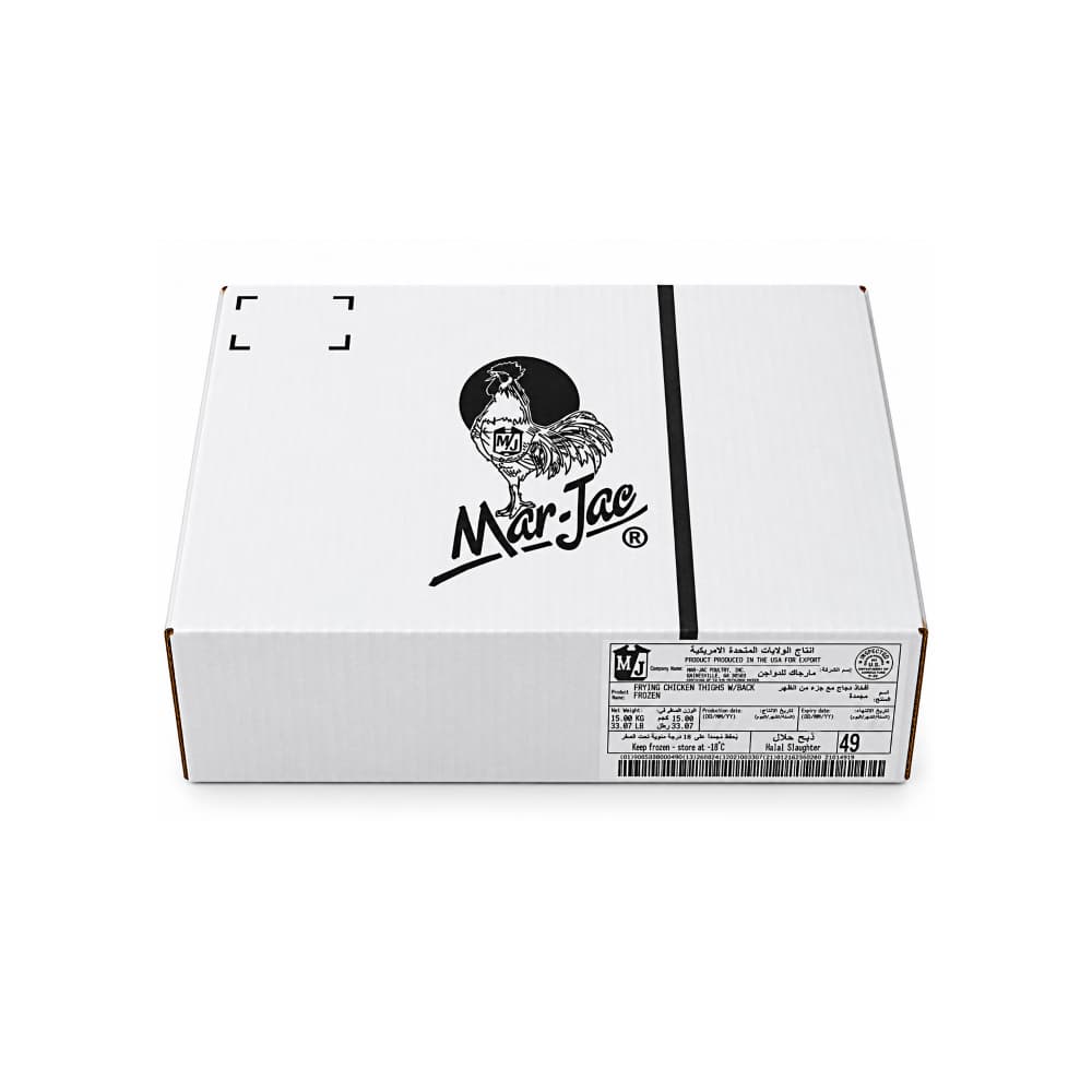 Caja de contramuslos de pollo Mar-Jac (15 kg / 33 lb) - 2